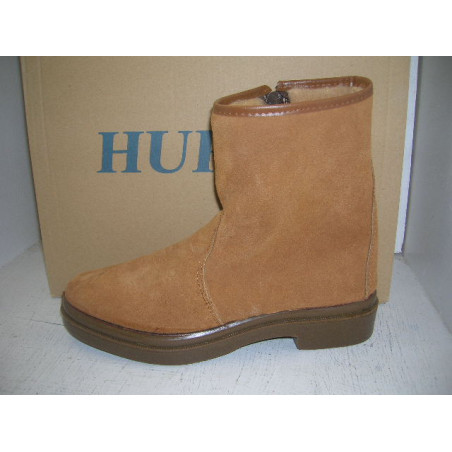 Bota media caña serraje cremallera piso