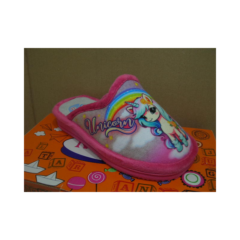 Chinela paño micro unicornio