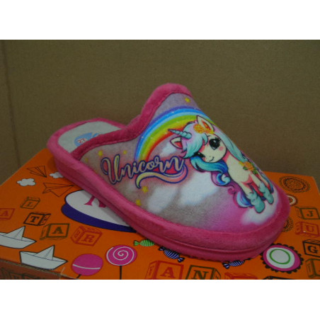 Chinela paño micro unicornio