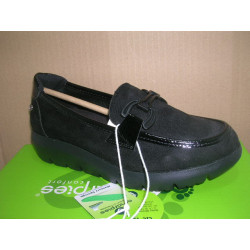 Mokasin mujer ante trabilla F charol