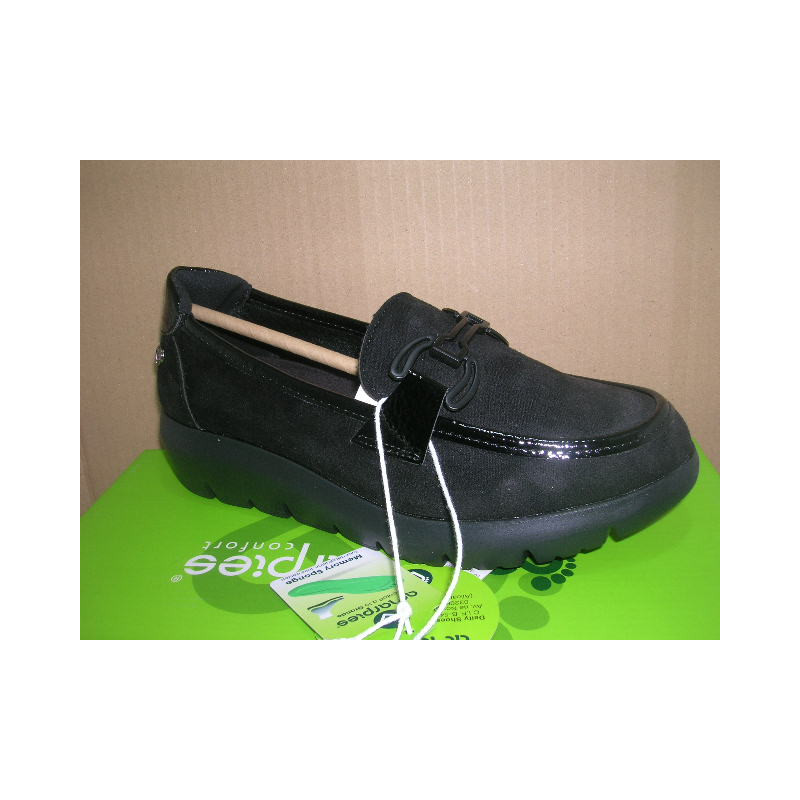 Mokasin mujer ante trabilla F charol