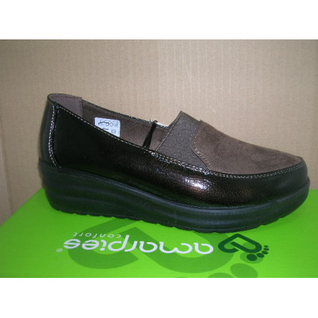 zto mujer pala elastico ante charol cuña