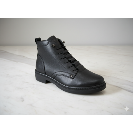 Bota plana cordon lengueta con pasados