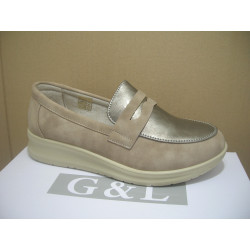 Mocasin mujer pala oro antifaz