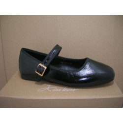 Zapato plana liso corres hebilla lado