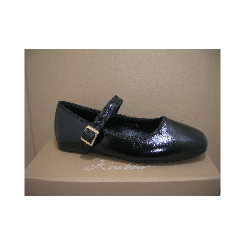 Zapato plana liso corres hebilla lado