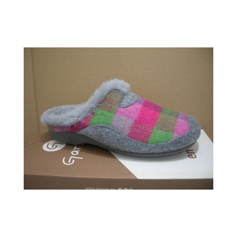 Chinela mujer cuadrados Parche F pelo