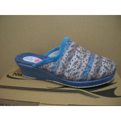 Zueco paño mujer rallas con laurel