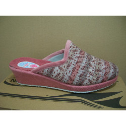 Zueco paño mujer rallas con laurel