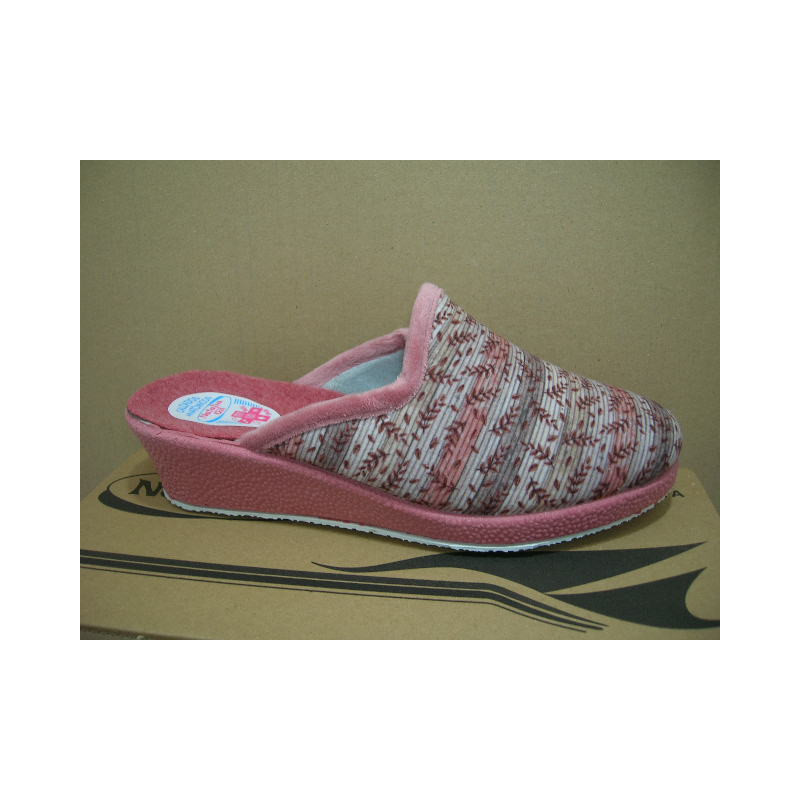 Zueco paño mujer rallas con laurel