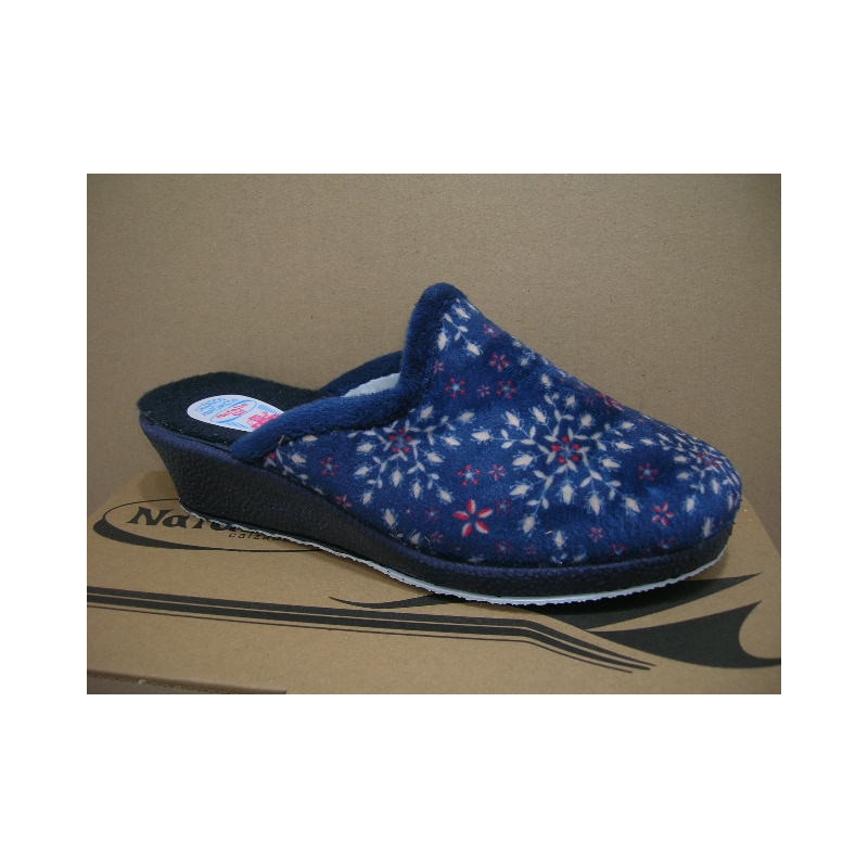 Zueco mujer terciopelo estampado flores