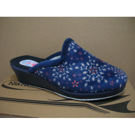 Zueco mujer terciopelo estampado flores