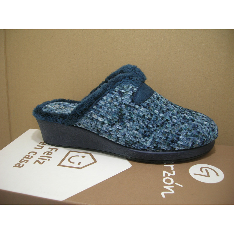 Zueco cuña filo pelo raja lana HAIMA