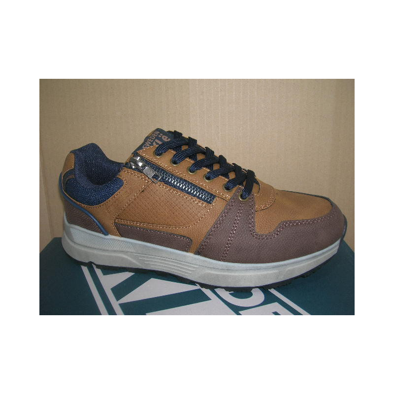 Dept hombre cremallera lado tonos marron