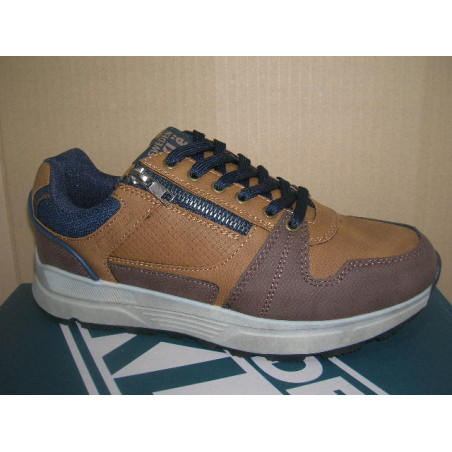 Dept hombre cremallera lado tonos marron