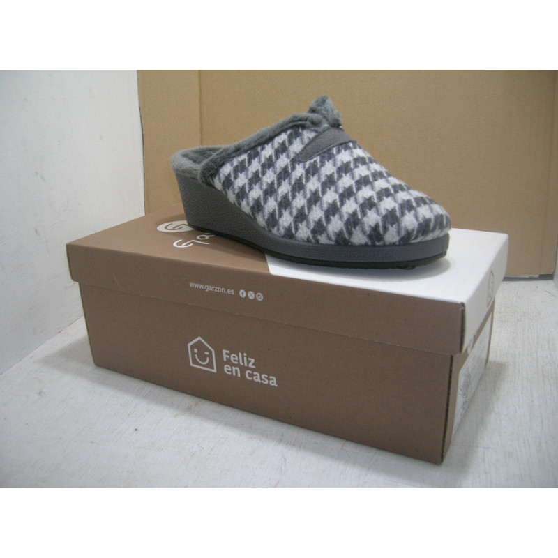 Zueco cuña alta pala raja damasco