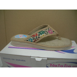 Chancla mujer micro dedo  estapado flor