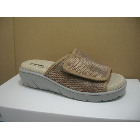 Chancla mujer 1 velcro rejilla plumaflex