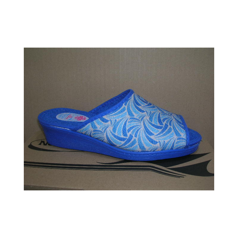 Chancla cuña mujer lona estampada entrel