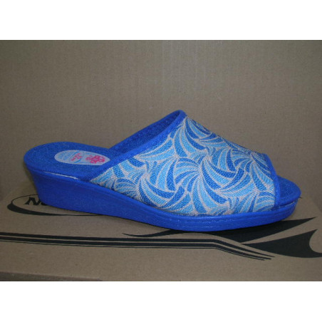 Chancla cuña mujer lona estampada entrel