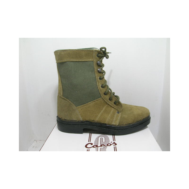 Bota caña alta lona y serraje blucher