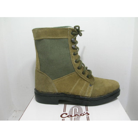 Bota caña alta lona y serraje blucher