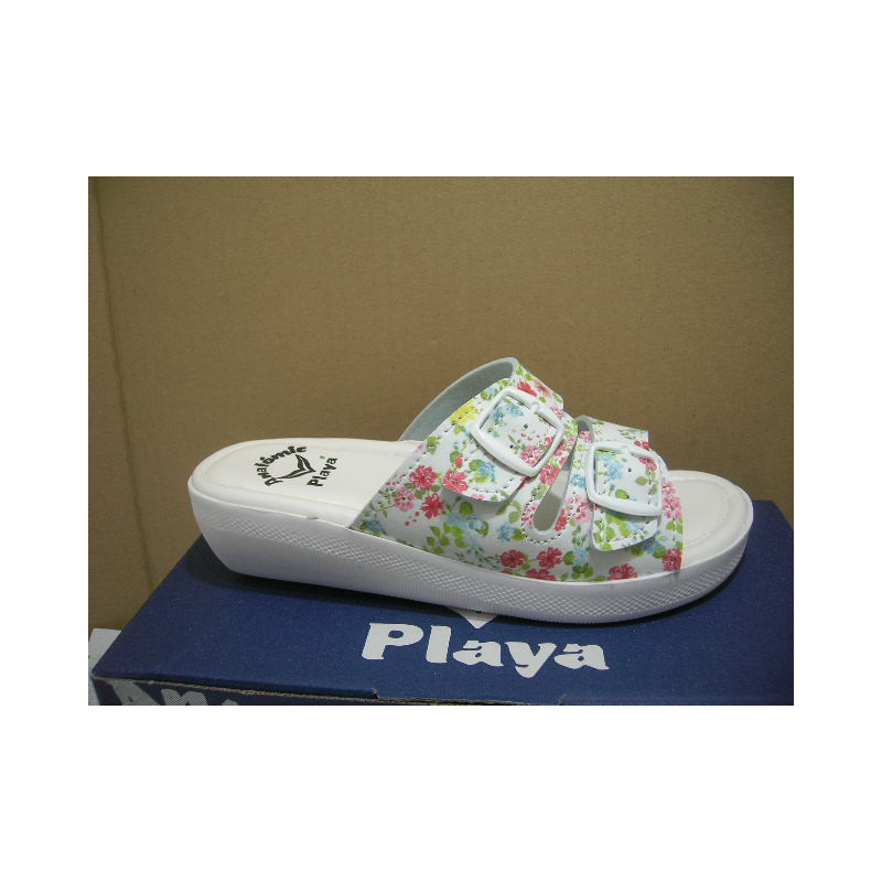 Chancla mujer 2hebillas estapada flores