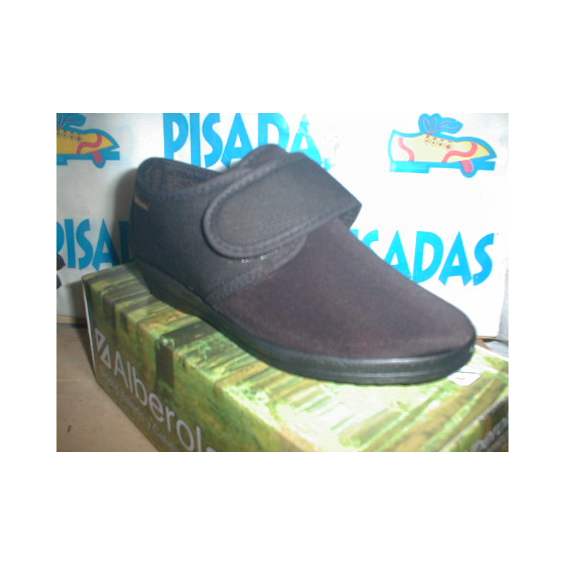 Ztlla cerrada cuña baja licra velcro ALB