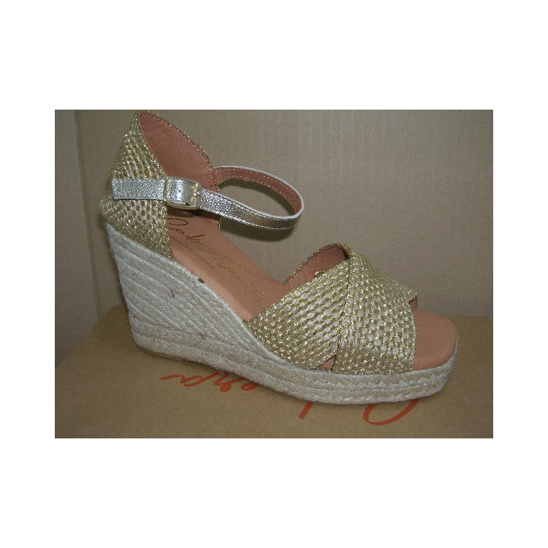 Ztilla yute cuña Sandalia 2 tiras rafia