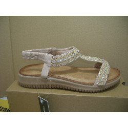 Sand plana mujer elast talon pedreria