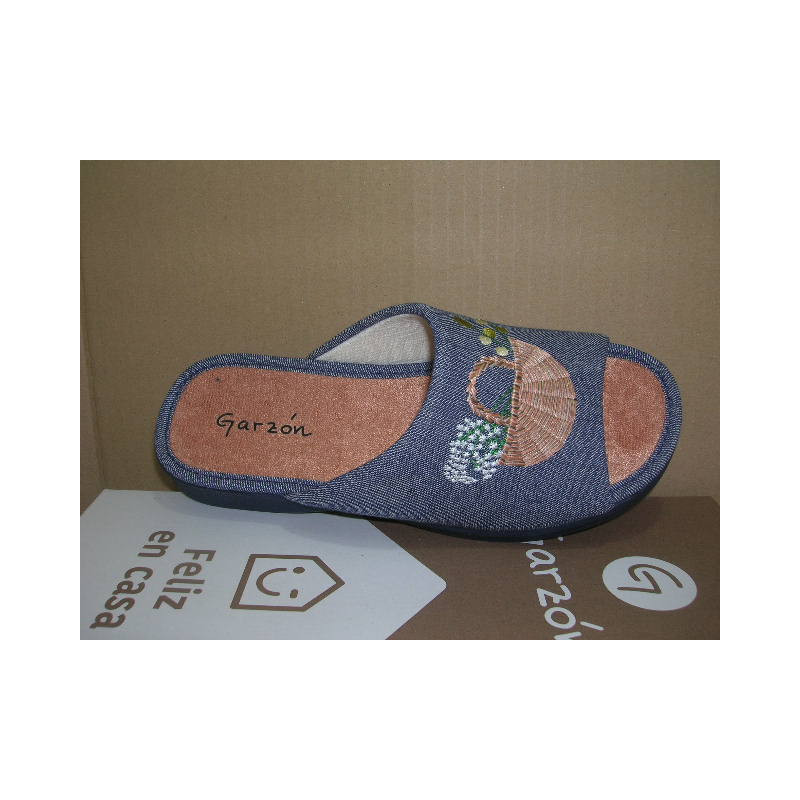 Chancla plana canasto flores   sarga