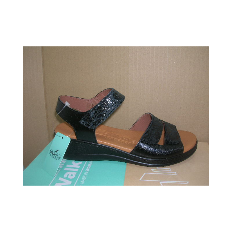 Sand mujer cuña piel 2 velcros brillo PG