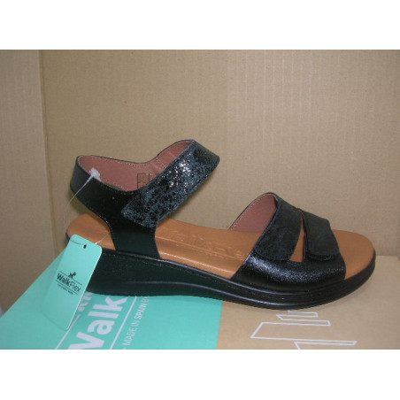 Sand mujer cuña piel 2 velcros brillo PG