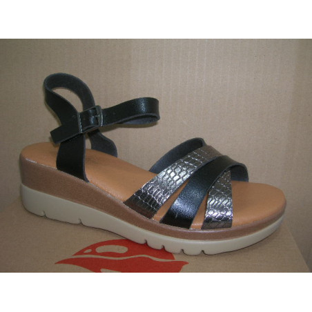 Sand cuña 3 tiras grabadas 2 plata 1 neg