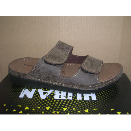 Chancla nobuck 2 velcros anchos