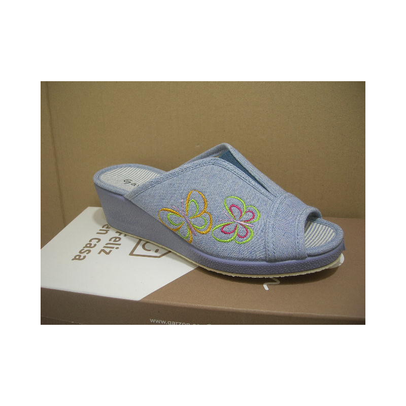 Chancla cuña elastico centro mariposas