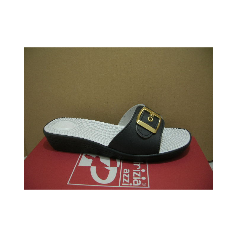 Chancla planta pinchos hebilla metal oro