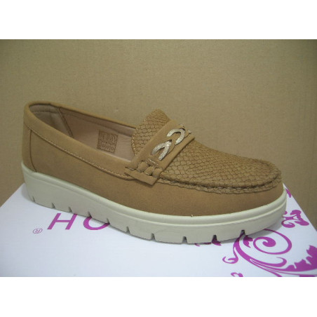 Mocasin mujer nobuck pala serpiente