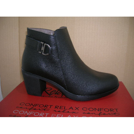 Botin piel TM cremallera correa metal la