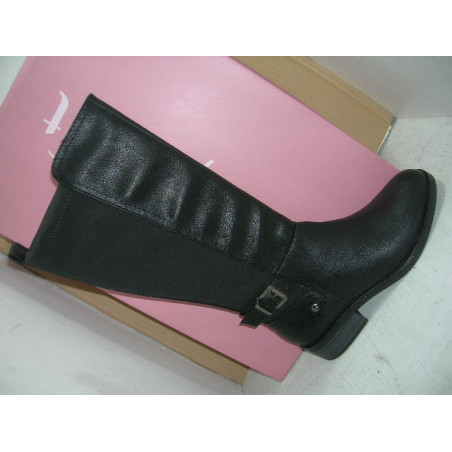 Bota mujer plana caña alta media elastic