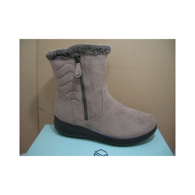 Bota media caña serraje crema F pelo Mys