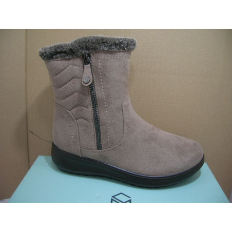 Bota media caña serraje crema F pelo Mys
