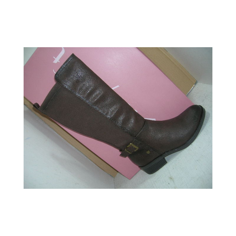 Bota mujer plana caña alta media elastic