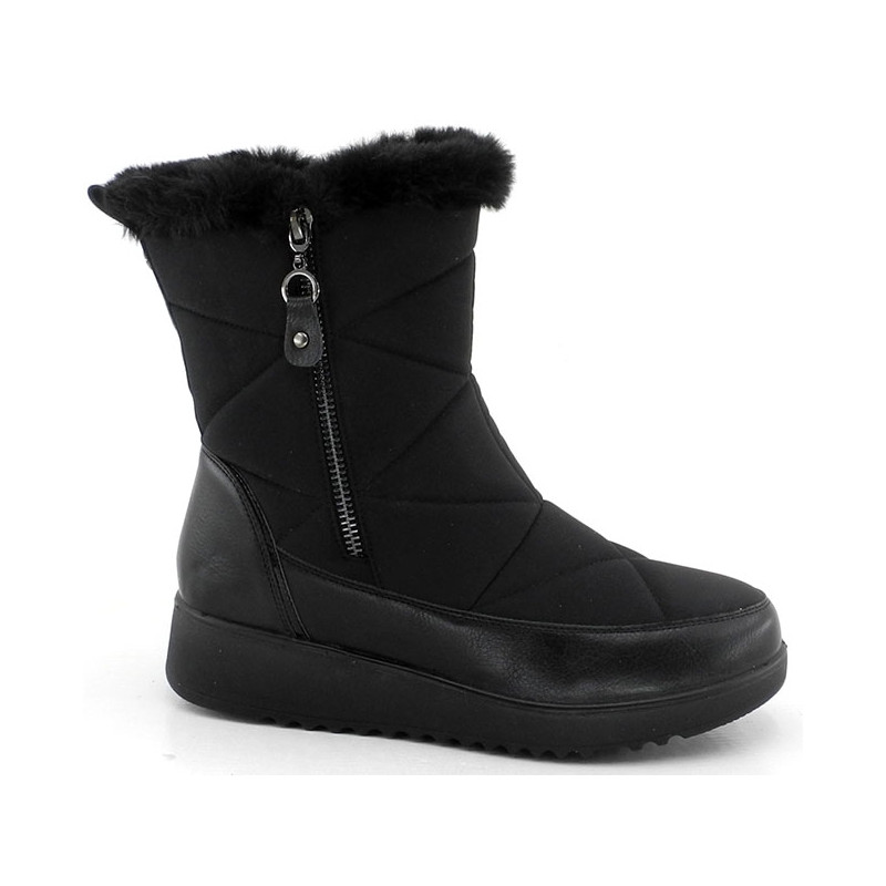 Bota mujer caña nylon F pelo costuras