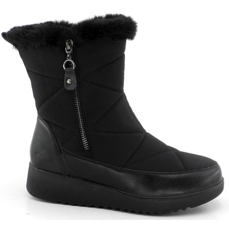 Bota mujer caña nylon F pelo costuras