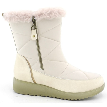 Bota mujer caña nylon F pelo costuras