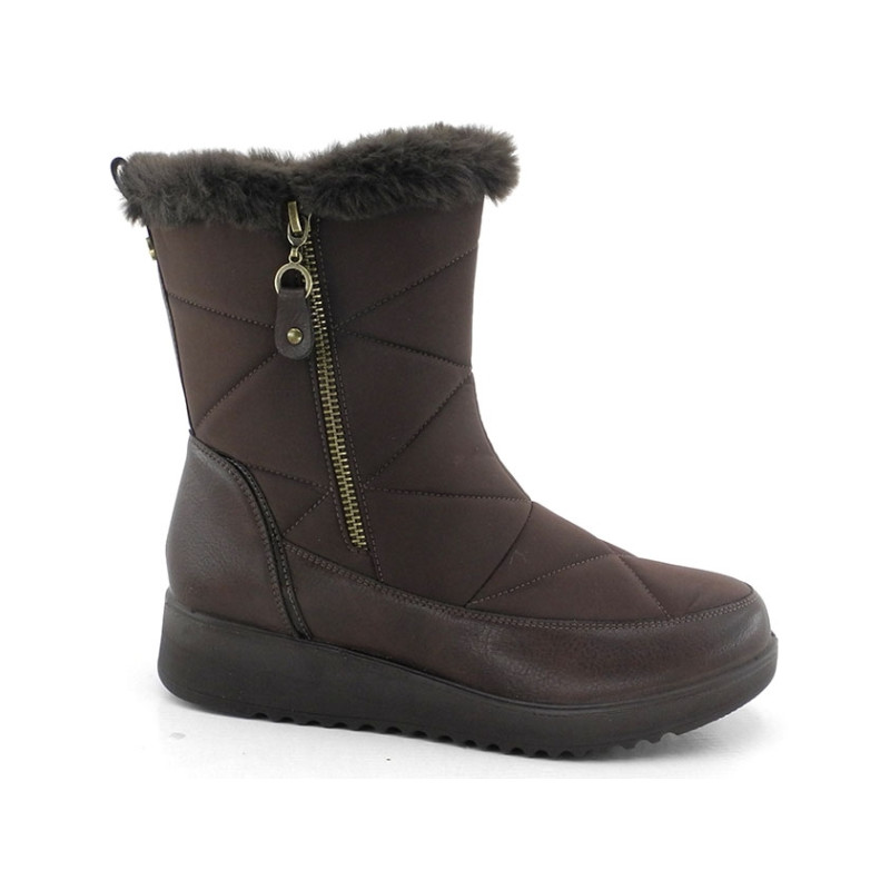 Bota mujer caña nylon F pelo costuras