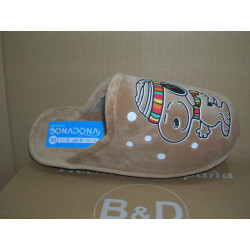 Chinela mujer micro Snopy con gorro