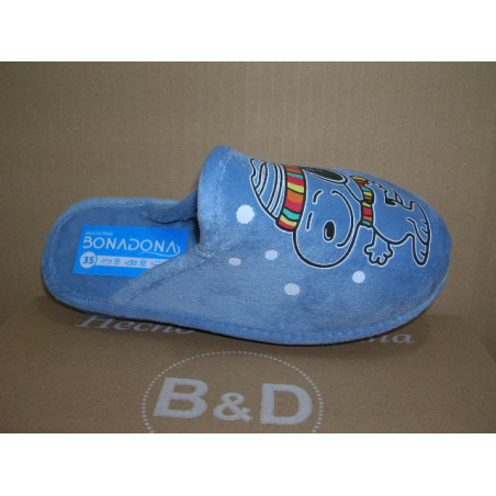 Chinela mujer micro Snopy con gorro